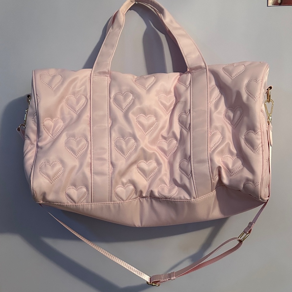 Stoney Clover Lane Pink Heart-Patterned Tote Bag